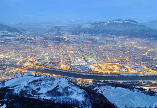 Trento d'inverno dall'alto